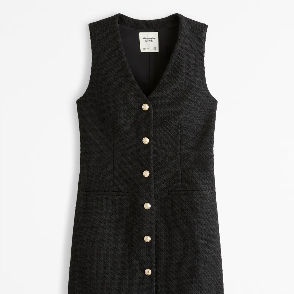 Abercrombie & Fitch Black Textured Mini Dress